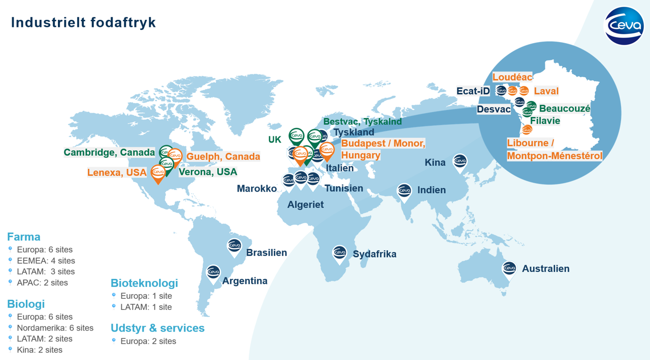 Cevas produktions netværk globalt set